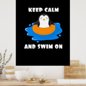Poster Pingouin Gardez Le Calme Et Baignez Sur (Cuisine)