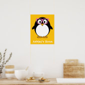 Poster Pingouin Hipster - Cartoon mignon rose jaune (Cuisine)