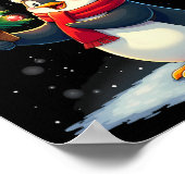 Poster Pingouin mignon arbre de Noël Pyjama Filles Garçon (Coin)