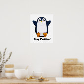 Poster Pingouin mignon rester positif (Cuisine)