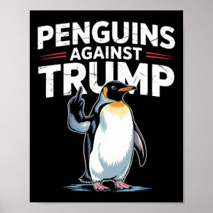 Poster Pingouin palmes vers le haut résiste aux pingouins