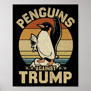 Poster Pingouin palmes vers le haut résiste aux pingouins