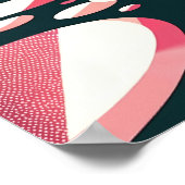 Poster Pingouin rose foncé Nostalgie géométrique Arbre fo (Coin)