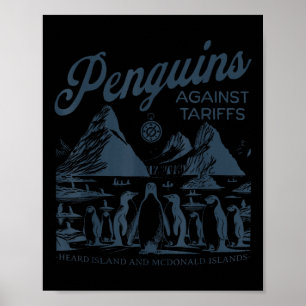 Poster Pingouins amusants contre les tarifs douaniers Hea