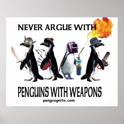 Poster pingouins avec armes (Devant)
