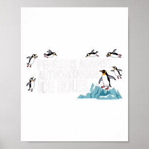 Poster Pingouins contre les trous de glace autoritaires