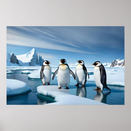 Poster Pingouins d'art encadrés (Devant)