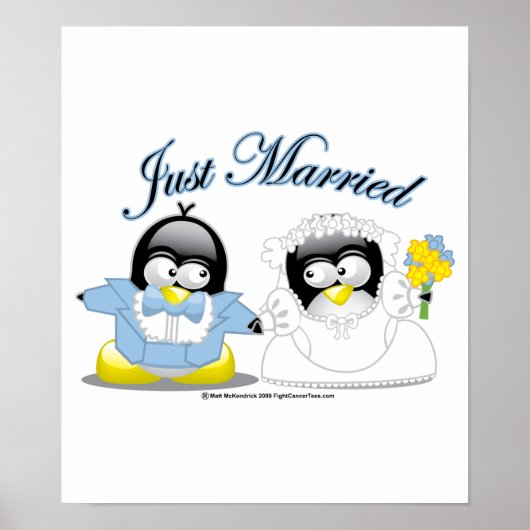 Poster Pingouins mariés (Devant)