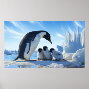 Poster Pingouins mignons