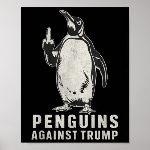 Poster Pingouins, palmes, pingouins du doigt moyen contre