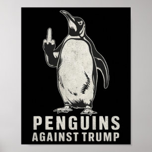 Poster Pingouins, palmes, pingouins du doigt moyen contre