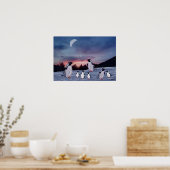 Poster Pingouins sur l'impression de glace (Cuisine)