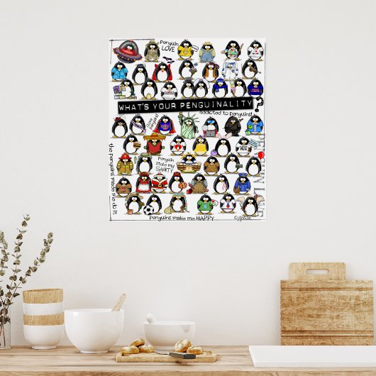 Poster pinguïnaliteit (Keuken)