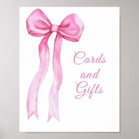 Poster Pink a bow - cartes & cadeaux (Devant)