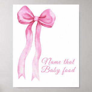 Poster Pink a bow - nom de la nourriture pour bébés