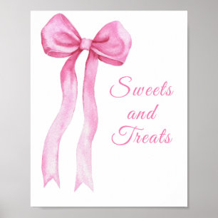 Poster Pink a bow - sucreries et friandises
