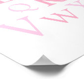 Poster Pink ABC Nursery Typographie Imprimer (Coin)