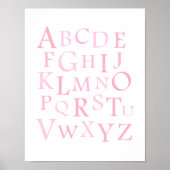 Poster Pink ABC Nursery Typographie Imprimer (Devant)