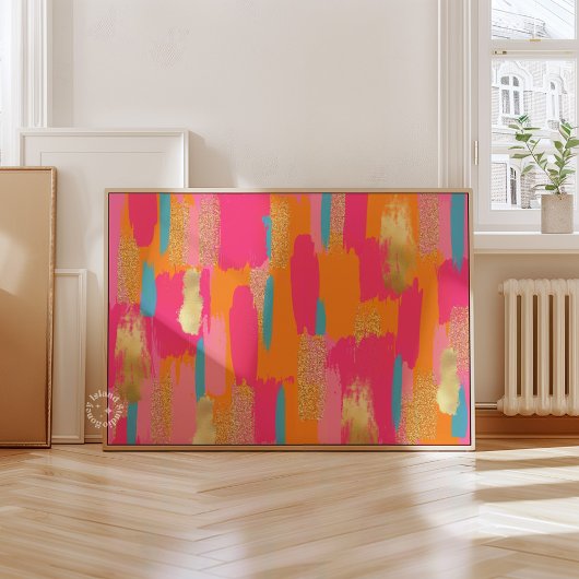 Poster Pink Abstract Preppy Dorm Decor