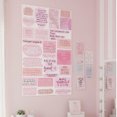 Poster Pink Aesthetic Vision Board Quotes
