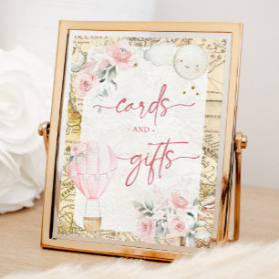 Poster Pink Air Balloon N'est-elle pas Onerderful Cartes 