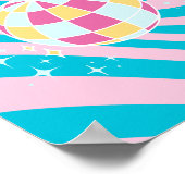 Poster Pink and Blue Disco Ball, Party Art, Preppy, année (Coin)
