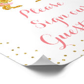 Poster Pink and Gold Dino S'il vous plaît signer notre li (Coin)