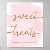 Poster Pink Aquarelle Or Sweet Traitements SIGNE (Devant)