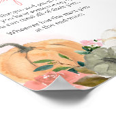 Poster Pink Automne automne Citrouille floral Ne pas dire (Coin)