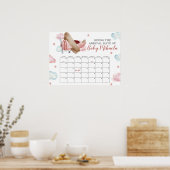 Poster Pink Avion Douche Guess Baby Date d'échéance Calen (Cuisine)