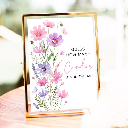 Poster Pink Baby in Bloom Fleur sauvage Devinez combien d