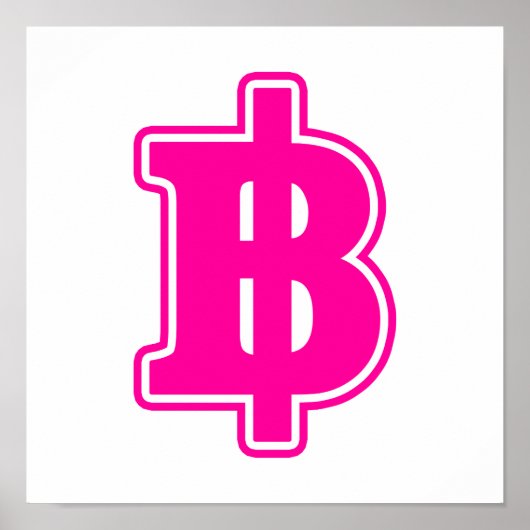 Poster PINK BAHT SIGNER ฿ Thai Devise ฿ (Devant)