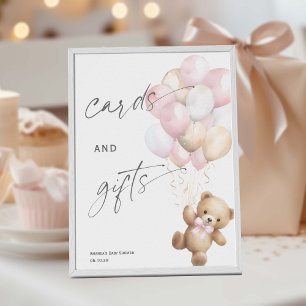 Poster Pink Bealy wait, cartes et cadeaux Girl Douche Sig