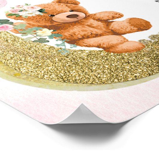 Poster Pink Bearly ne pas dire bébé signe (Coin)