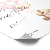 Poster Pink Bearly Wait, mignonne bébé fille Douche signe (Coin)