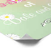 Poster Pink Bienvenue au Mariage de (Ajouter des noms) Po (Coin)