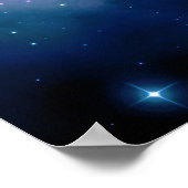 Poster Pink & Blue Galaxy & Stars Abstract Monogram (Coin)