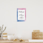 Poster Pink & Blue Script Révélation de genre Bienvenue (Cuisine)