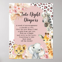 Pink Boho Safari Party Animaux couche tard la nuit
