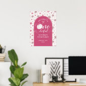 POSTER PINK BOW & ARCH FALL PUMPKIN FLOWERS BIRTHDAY (Bureau à domicile)