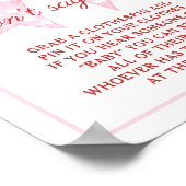 Poster Pink Bow Baby shower chérie ne pas dire bébé (Coin)