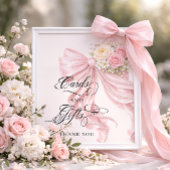 Poster Pink Bow Bridal Shower Cards and Gifts