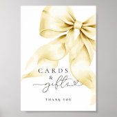 Poster Pink Bow Bridal Shower Cards & Gifts Table Sign (Devant)