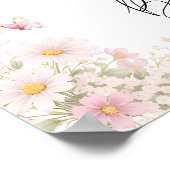 Poster Pink Bow Butterfly Baby Shower Welcome (Coin)