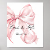 Poster Pink Bow Cards and Gifts Sign (Devant)