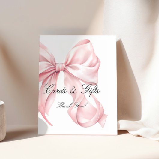 Poster Pink Bow Cards and Gifts Sign