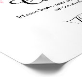 Poster Pink Bow Conseils signe de douche nuptiale (Coin)