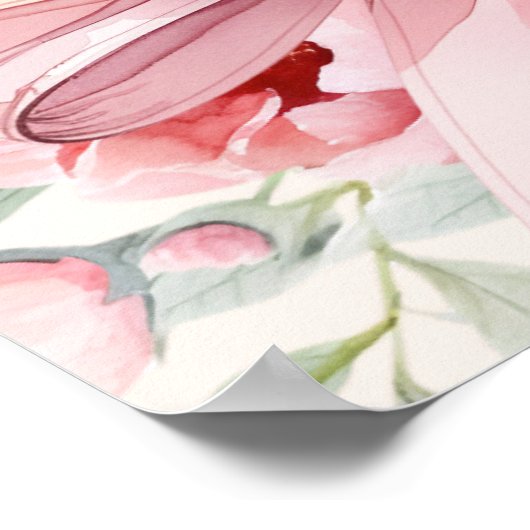 Poster Pink bow crème fleurons douche nuptiale signe d'ac (Coin)