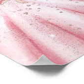 Poster Pink bow crème florales robe Sweet 16 bienvenue (Coin)