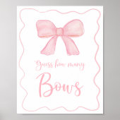 Poster Pink Bow Devine Combien De Jeu D'Anniversaire (Devant)